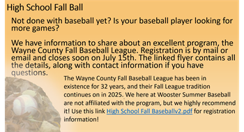 Wayne County Fall Baseball