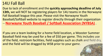14U Fall Baseball